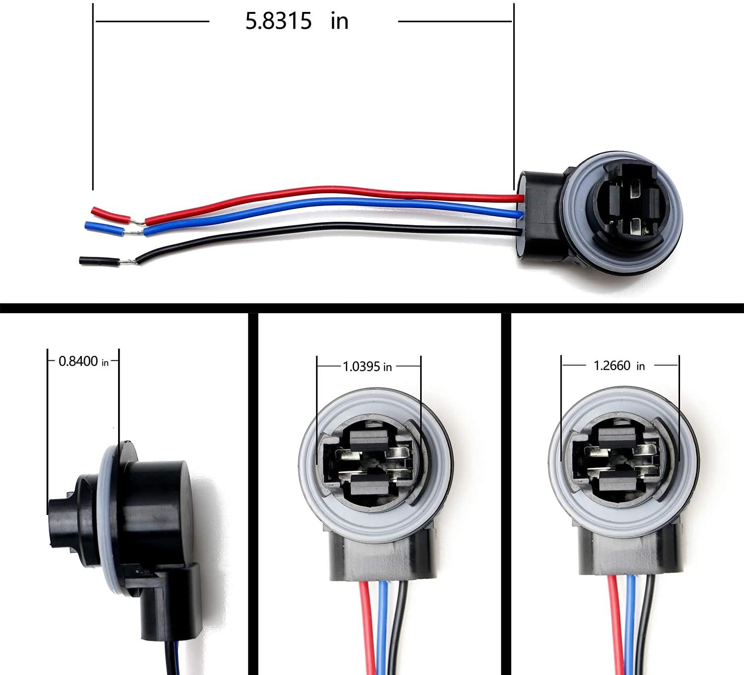 Muzzys – Set of 2-3157/4157 Wire Harness Pigtail Socket for LED and Standard…