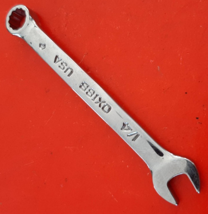 Snap-on 1/4″ 12Pt Point Midget Length Combination Wrench OXI8B ENGRAVED 123