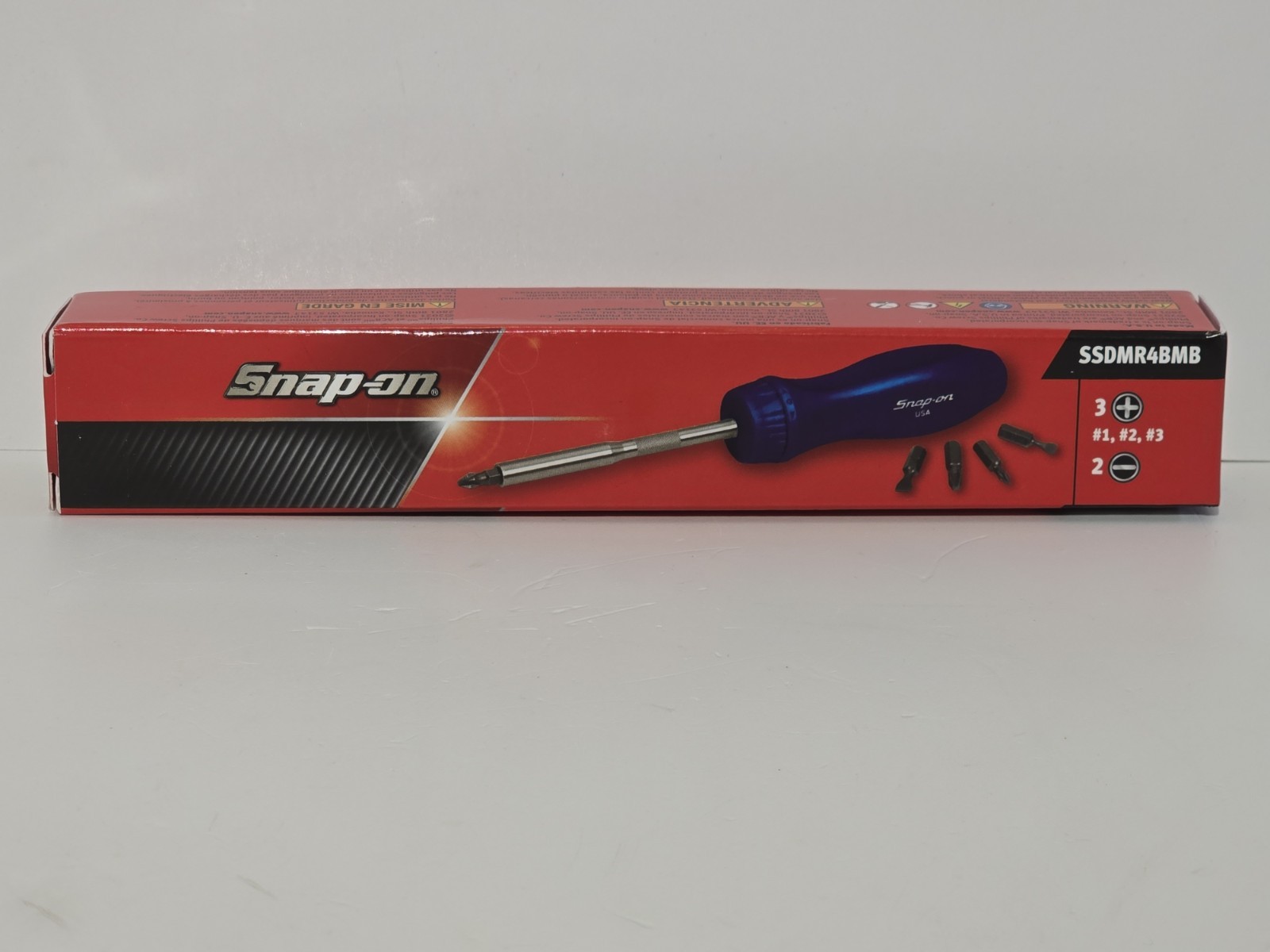 NEW! Snap-on Tools USA POWER BLUE Hard Handle Ratcheting Screwdriver SSDMR4BMB