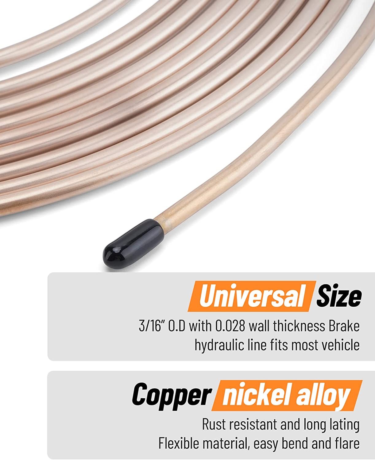 Upgraded 25ft 3/16 Copper Coated Brake Line w/Double & Single Flaring Tool USA