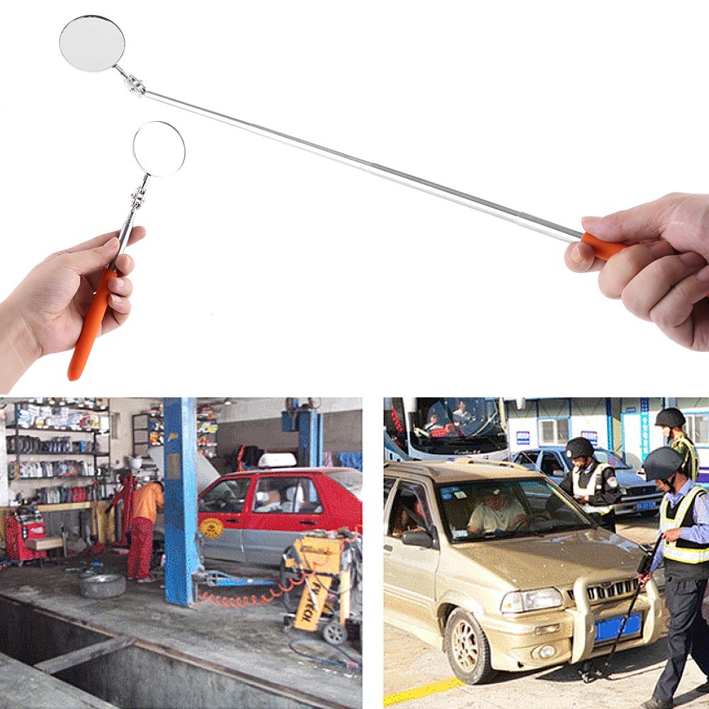 Car Telescopic Inspection Mirror Extending Detection Round Lens Hand Tool