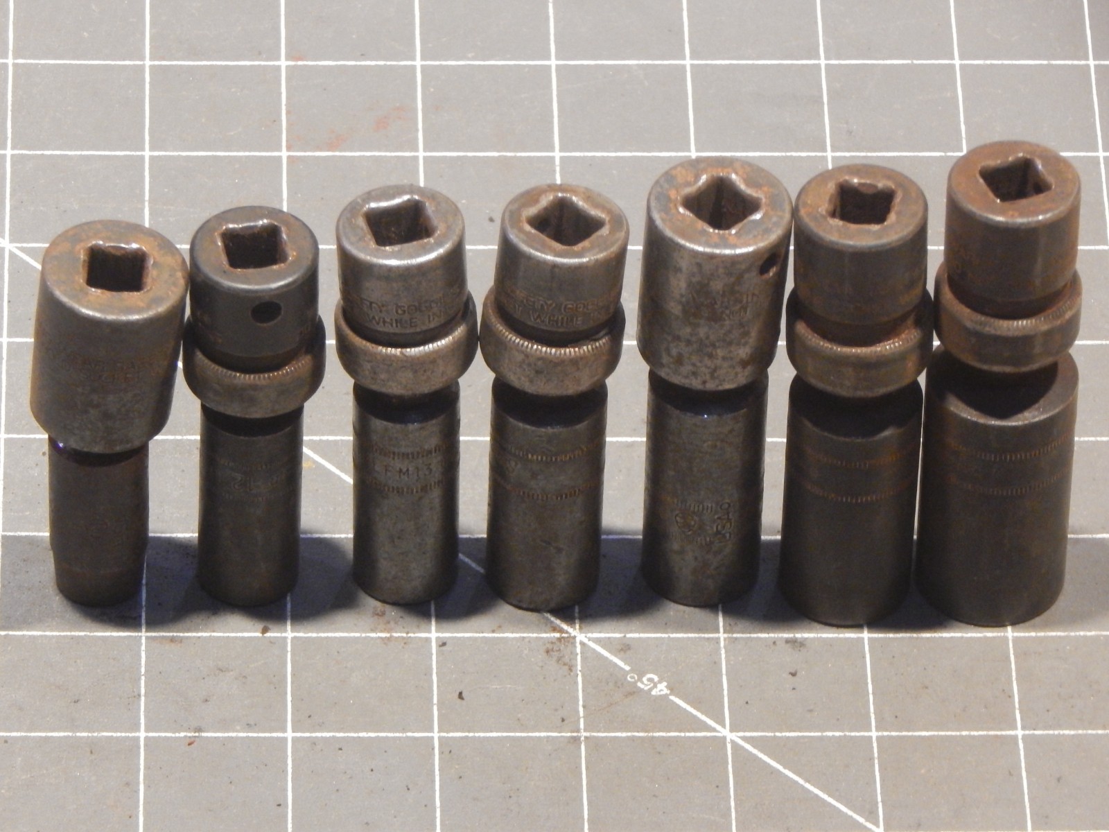 Snap On 7Pc Metric 3/8 Drive Deep Impact Swivel Universal Socket Set 10MM 19MM