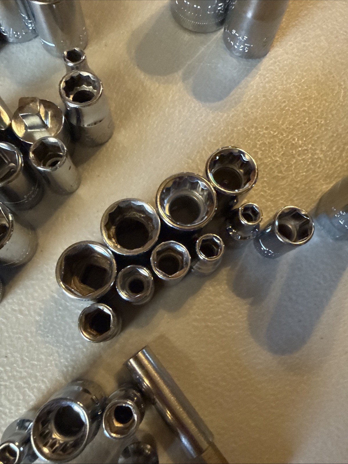 Vtg Craftsman Socket Lot Of 48 1/4” 3-8” 1-2” 6/12pt H-G-V-EE-S-AF SAE Metric