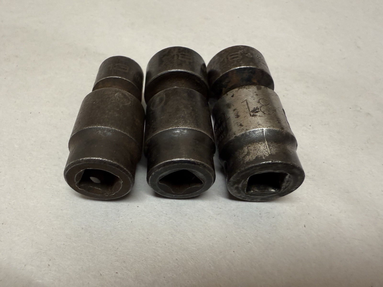 12 pc Lot Matco SAE & Metric Impact Universal Swivel Socket 3/8 & 1/2′ Drive