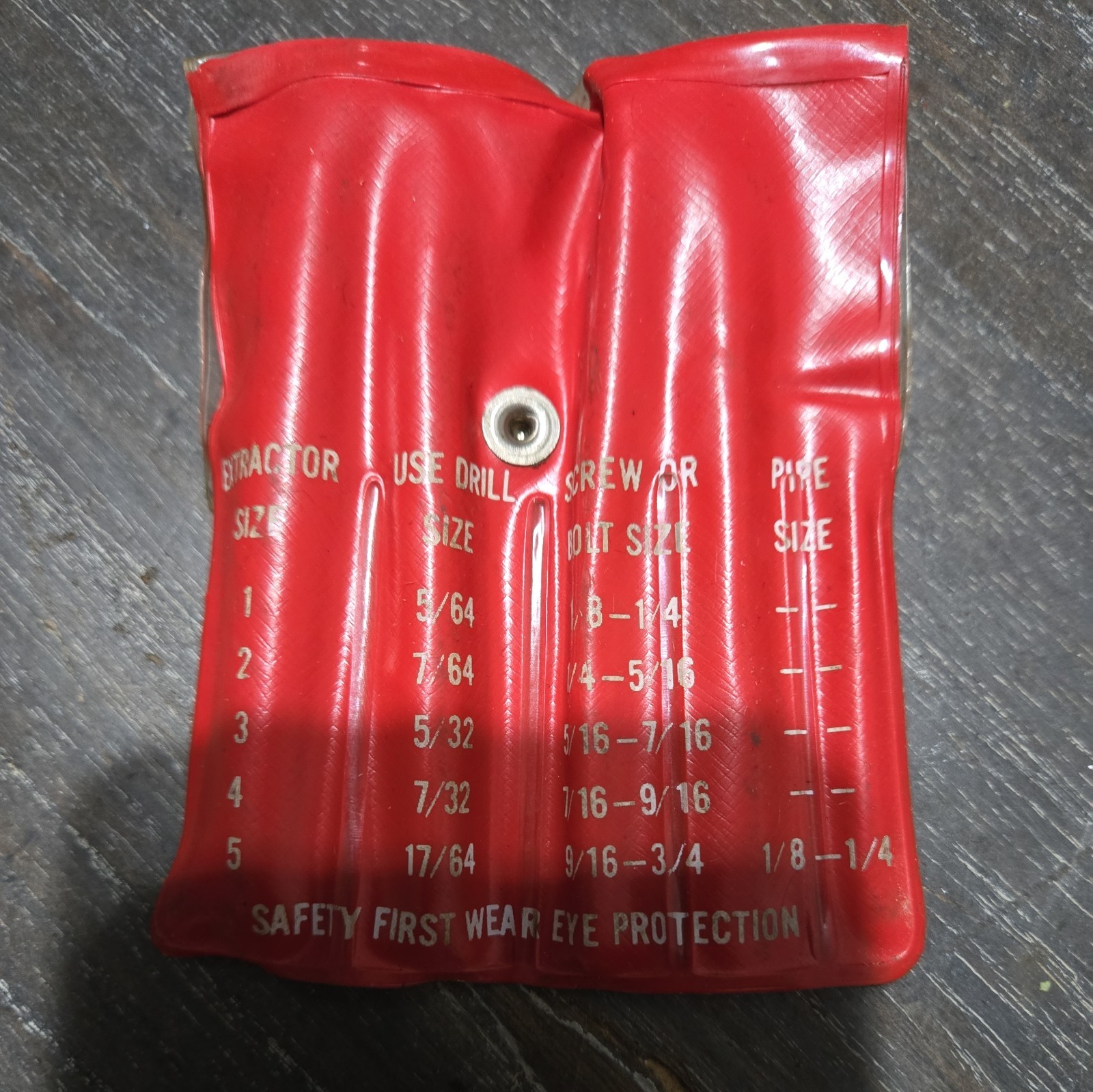 SPIRAL SCREW EXTRACTOR SET CHROME VANADIUM MADE IN USA