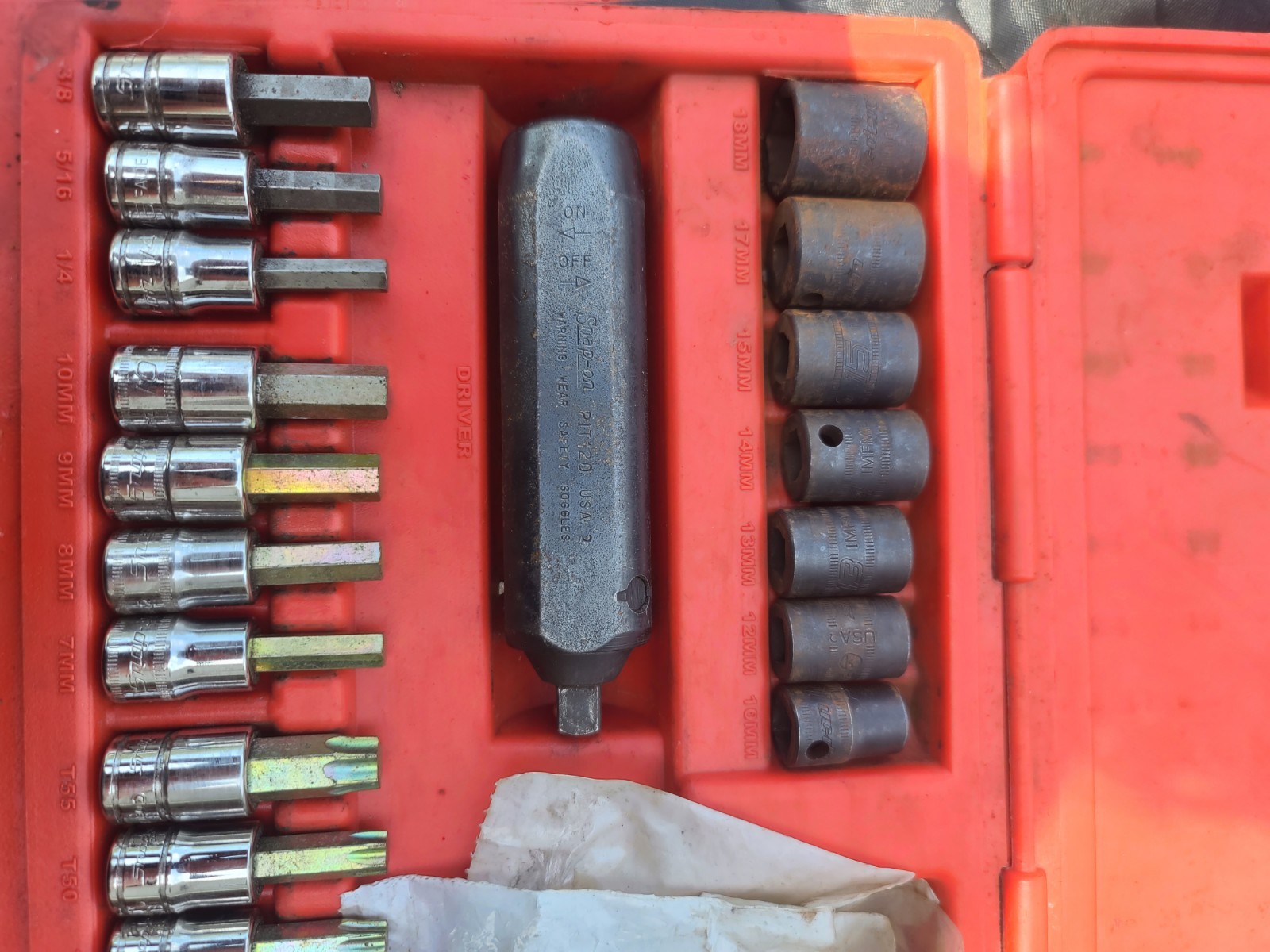 Snap-on 234epit 3/8 drive 34 Pc impact driver socket set excellent condition
