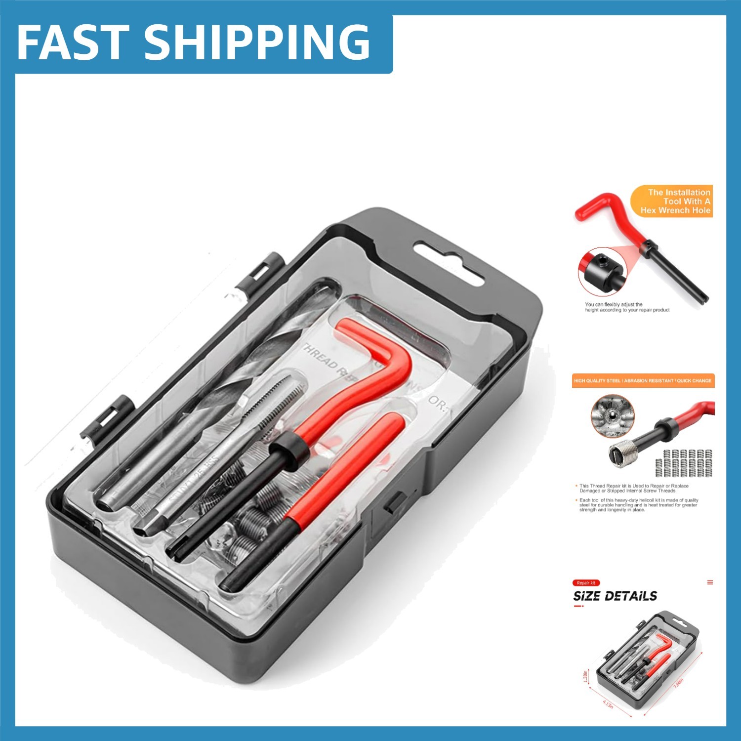 Universal M10 Thread Repair Tool Set with High-Speed Steel Inserts – Auto Repair
