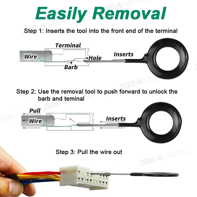 SEAMETAL 41/59pcs Car Terminal Removal Kit Box Wire Plug Connector Extractor Pul