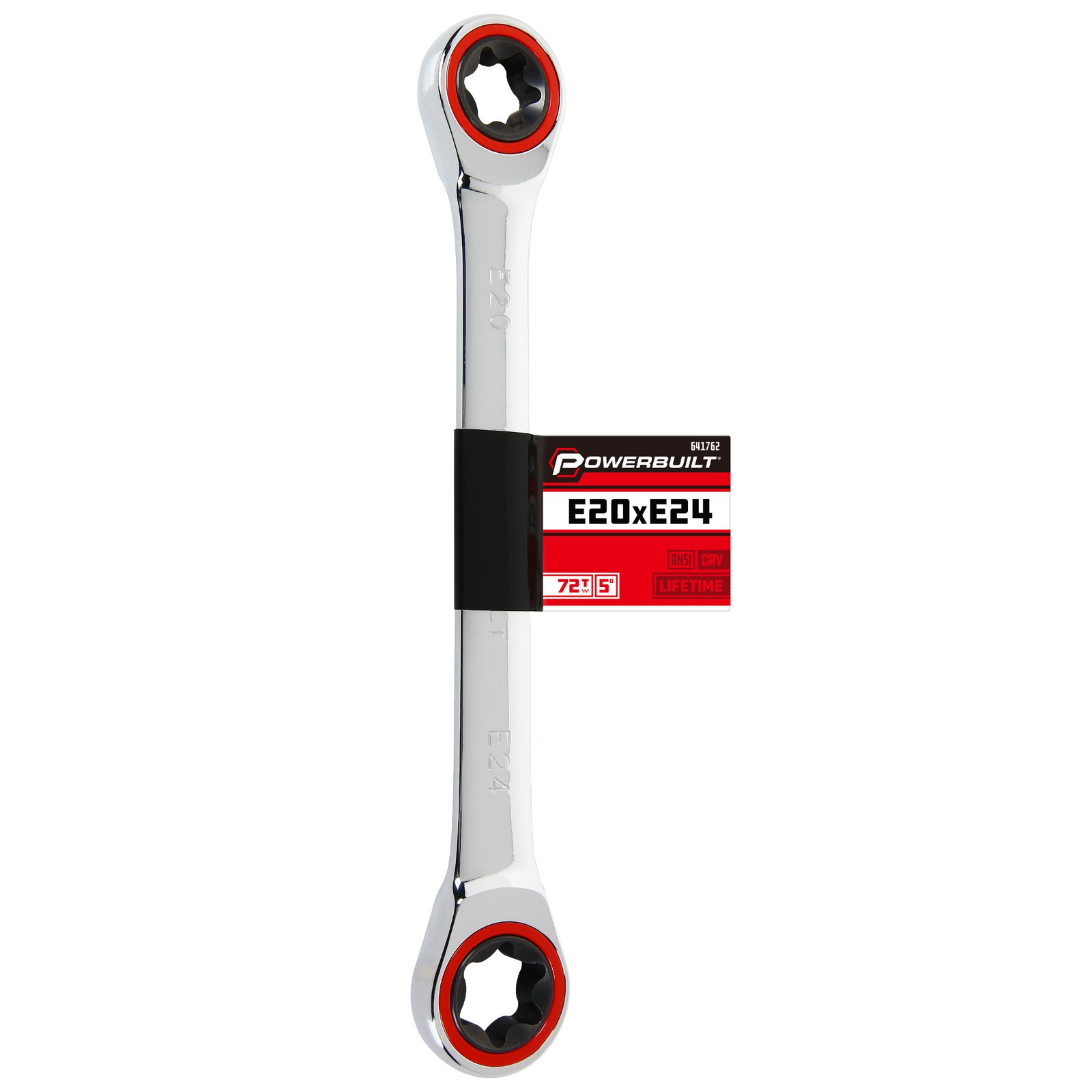 Powerbuilt Ratcheting Double Box-End E-Star Wrench – E20/E24 – 641762