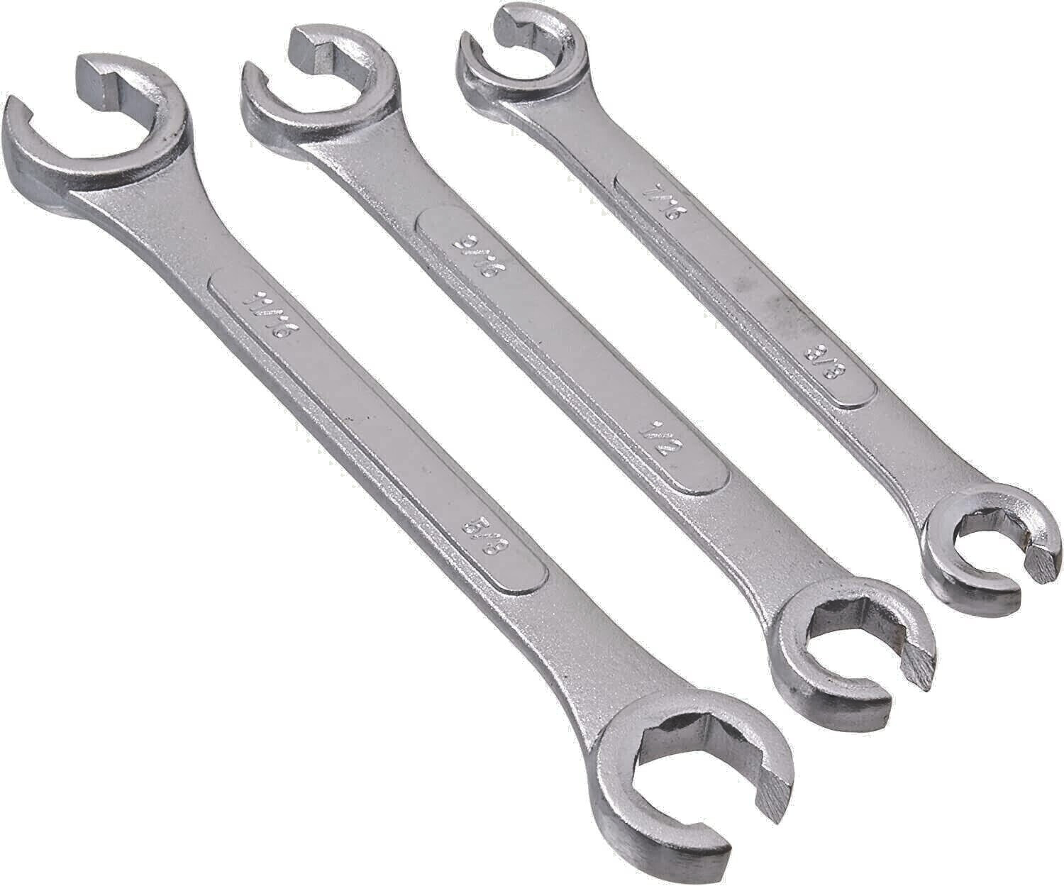 New 3 pc SAE Line/Flare Nut Wrench Set 3/8″x 7/16″, 1/2″x 9/16″, 5/8″x 11/16″