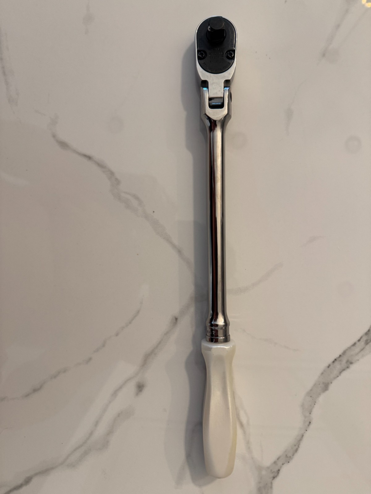 Snap On FHLFD80A 3/8 dual 80 pearl white long flex head ratchet