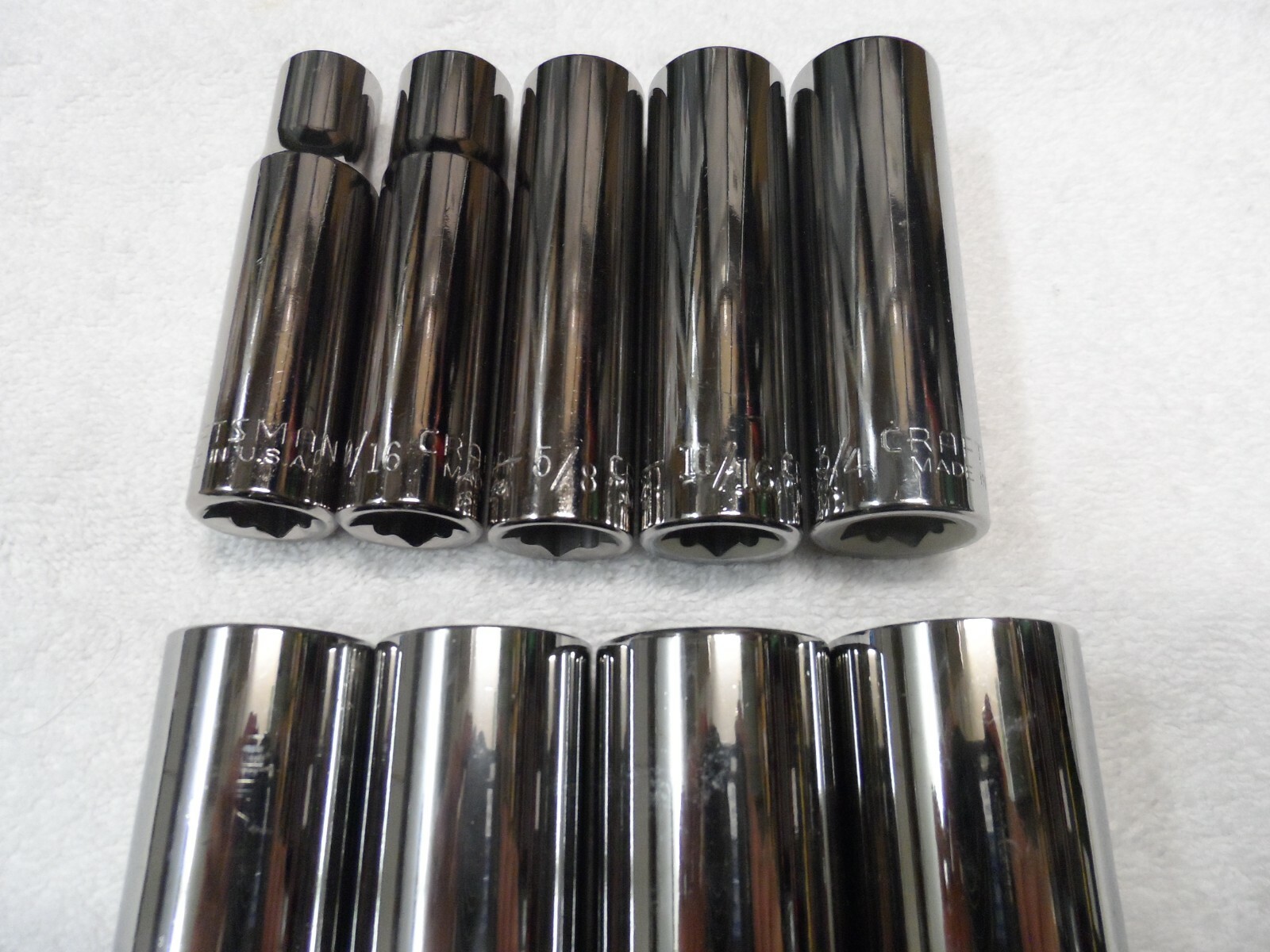 Craftsman 1/2″ Drive SAE Deep Socket Set, NOS USA, 12pt 6pt – 9 pcs (1/2″ to 1″)