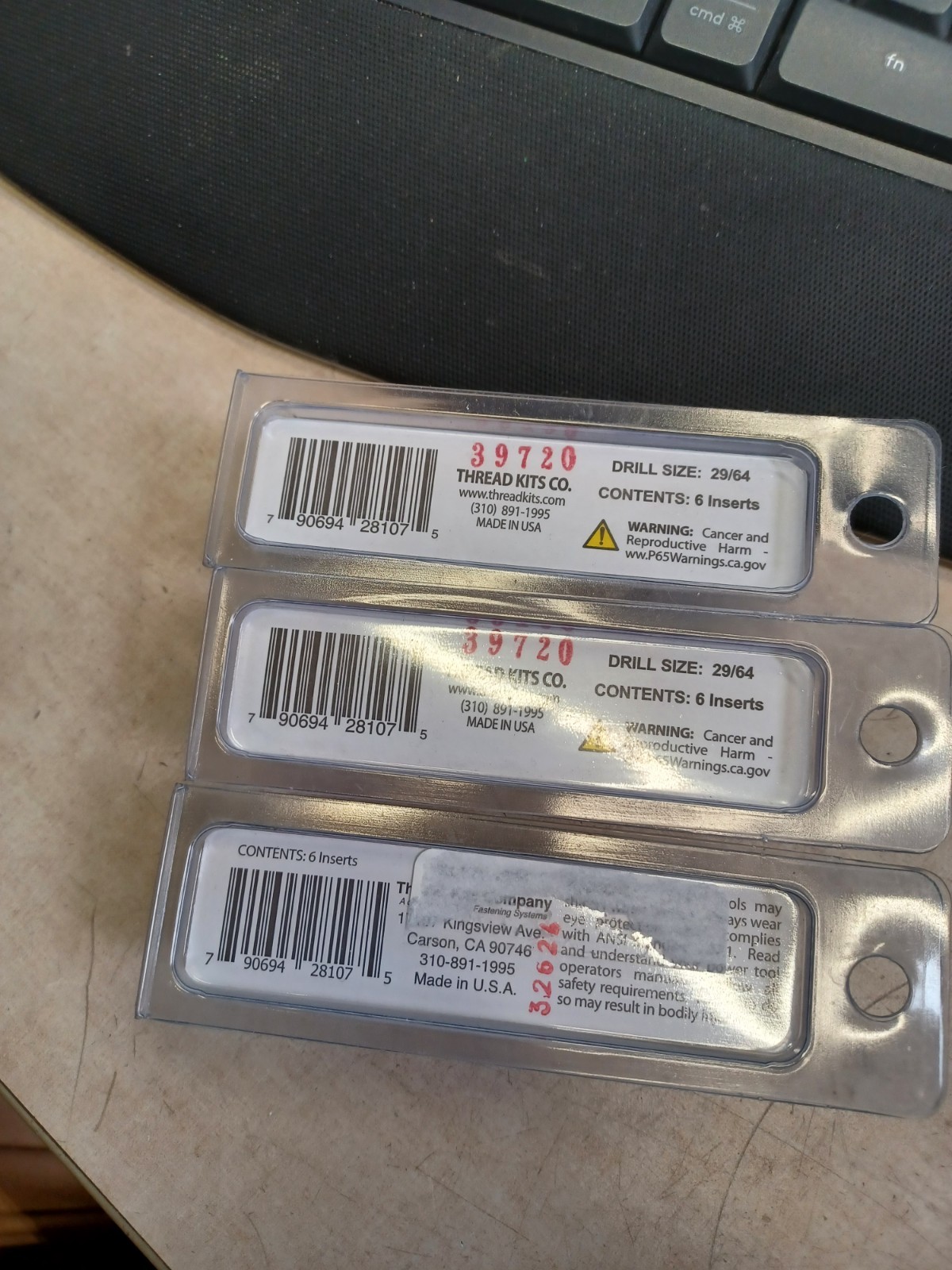 Lot Of 3 7/16-14 NC Thread Repair Inserts Perma Coil 208-107