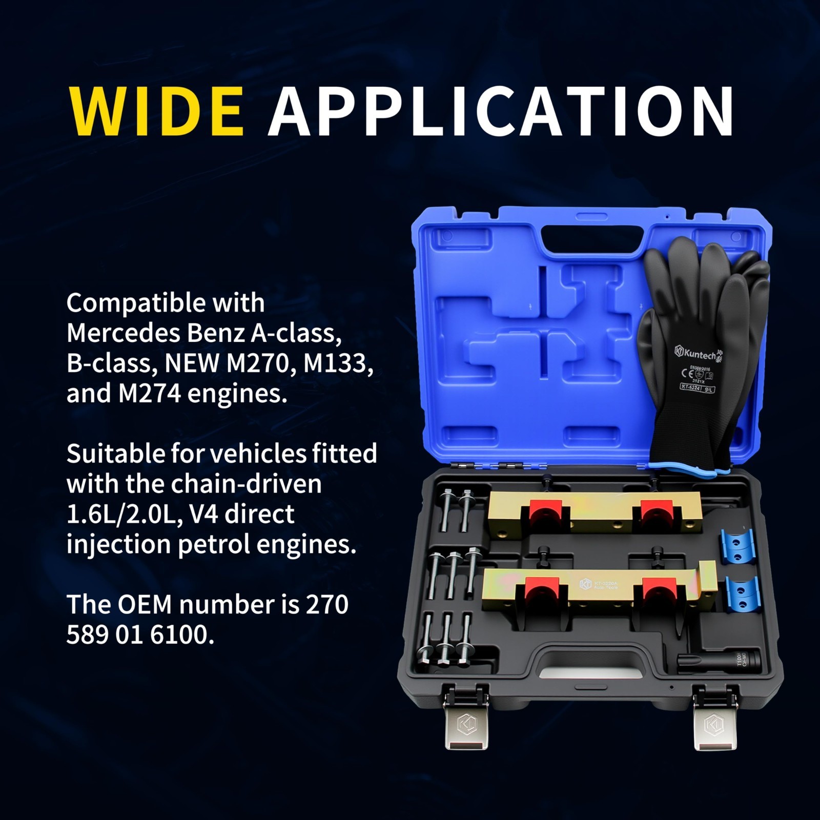 15PCS Engine Timing Tool Kit for Mercedes M133 M270 M274, Camshaft Alignment Set