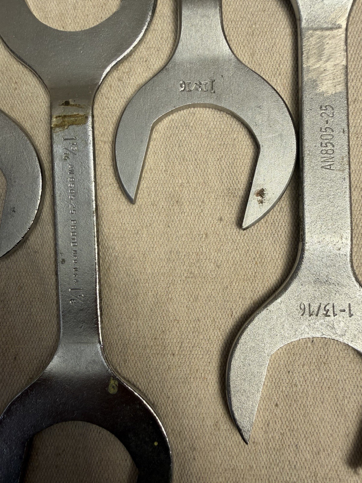 Lot of 5 One Proto USA Double Open End Hydraulic Wrenches 1-1/8 1-3/16 AN3505-25