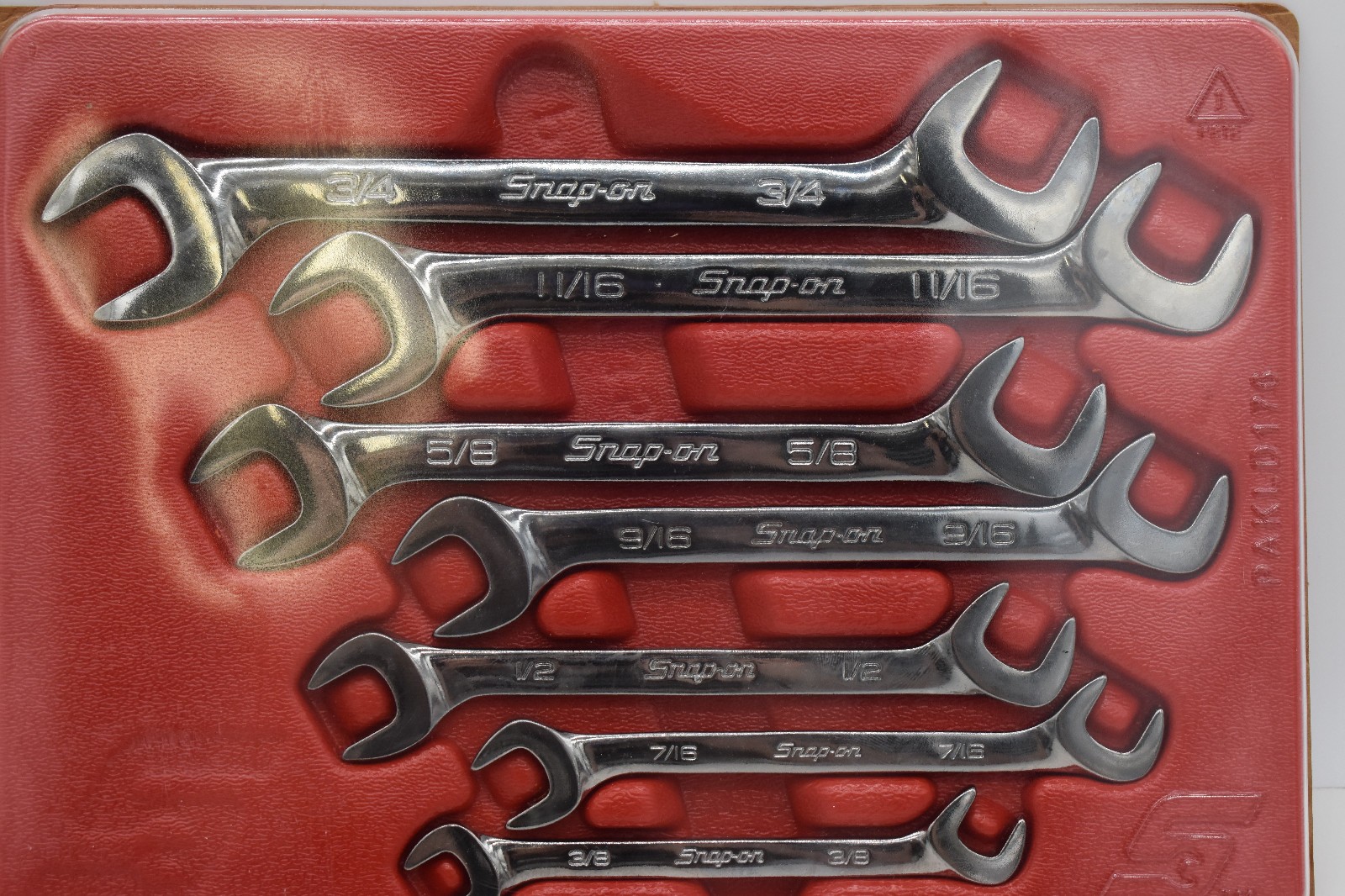 Vintage Snap-on 7pc SAE Angle Open End Wrench Set VS807B Underline USA 🇺🇸
