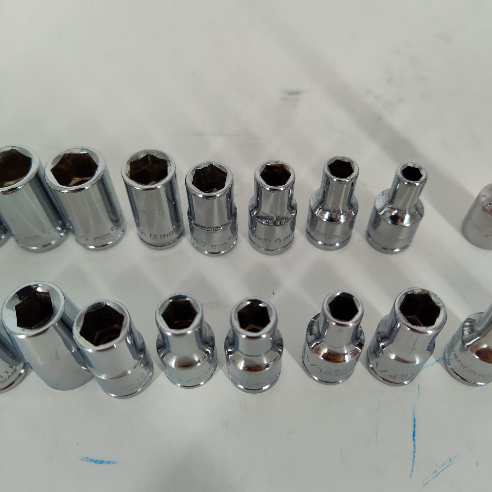 23X GM Goodwrench 1/4″ Drive SAE 6 Pt Socket Vtg 2″ Extension