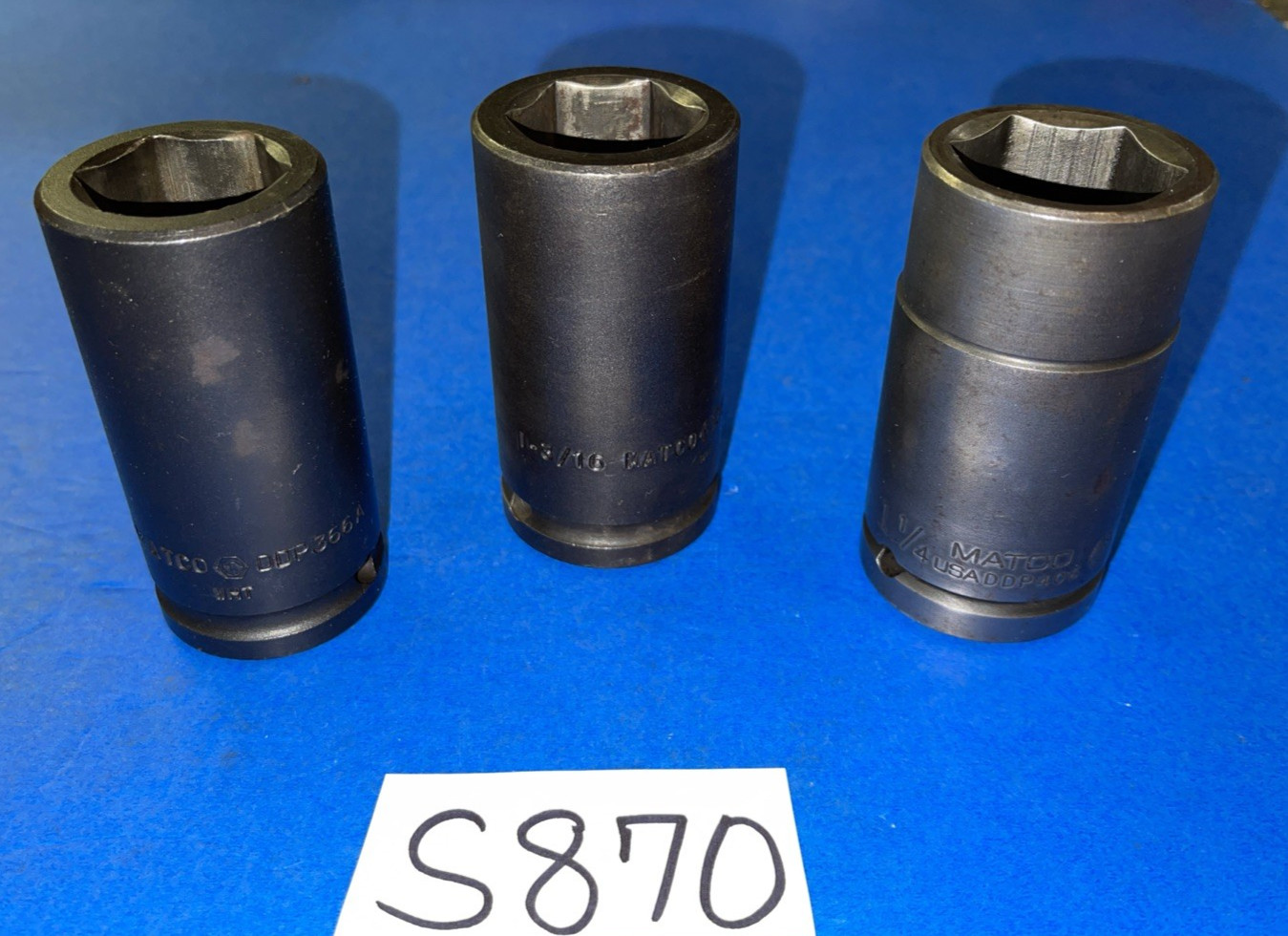 MATCO TOOLS 3 PC. 3/4 DRIVE SAE. DEEP IMPACT SOCKETS 1-1/8, 1-3/16 (30MM), 1-1/4