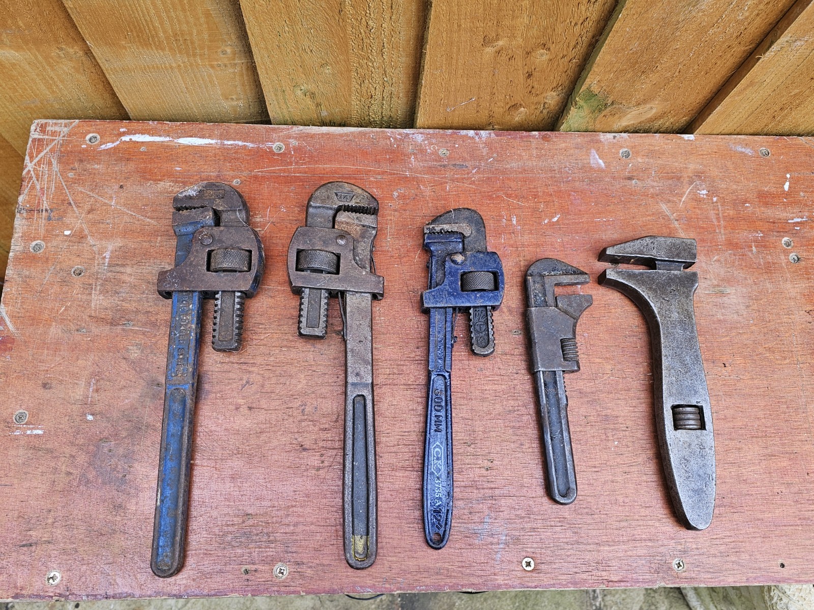Job Lot Of Adjustable Wrenches Various Makers Including Record
