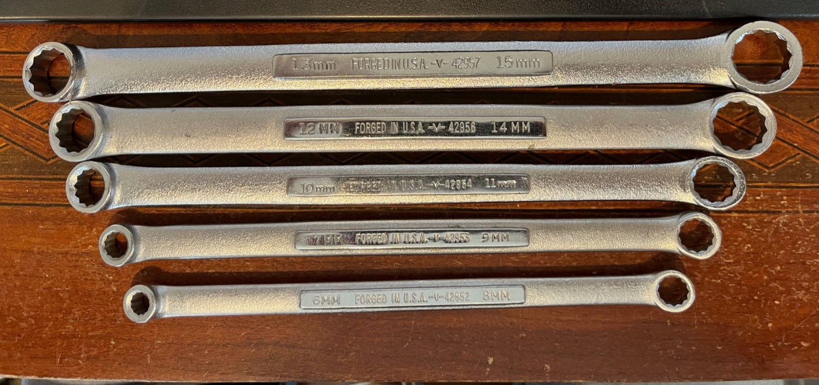 Vintage Craftsman 9pc METRIC Double Box End Wrench Set 6mm – 24mm USA V SERIES!