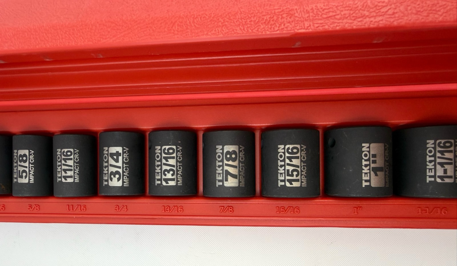 Tekton 1/2″ Drive 6-Point Impact Socket Set, 14-Piece 3/8 – 1-1/4 w/ Case VG