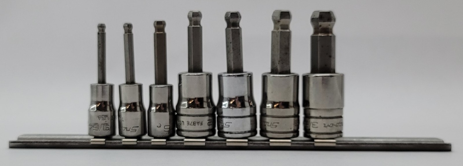 7/8pc Combination Drive SAE Standard Ball Hex Bit Socket Set -Missing Bit