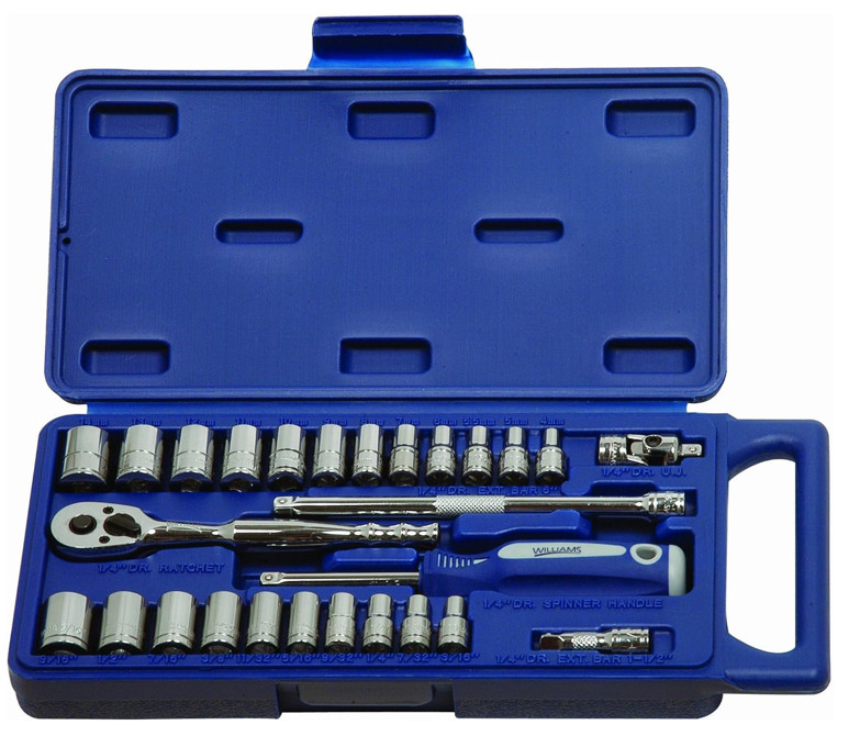 Williams 50661 1/4-Inch Drive Socket and Drive Tool Set, 27-Piece, Free Shipping