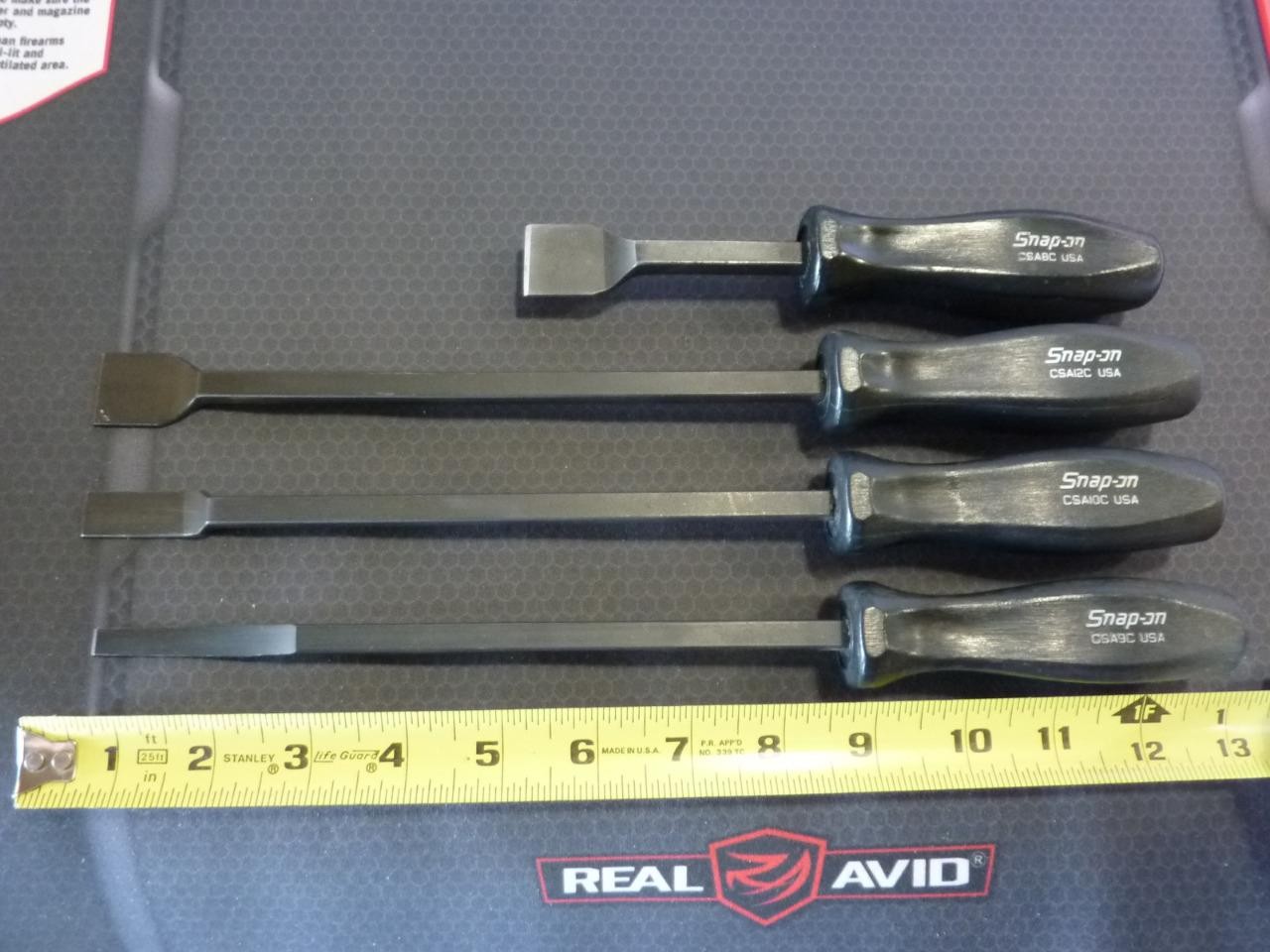 Snap-on Tools USA Classic Black Handled Rigid Carbon/Gasket Scraper 4 Pcs. Set