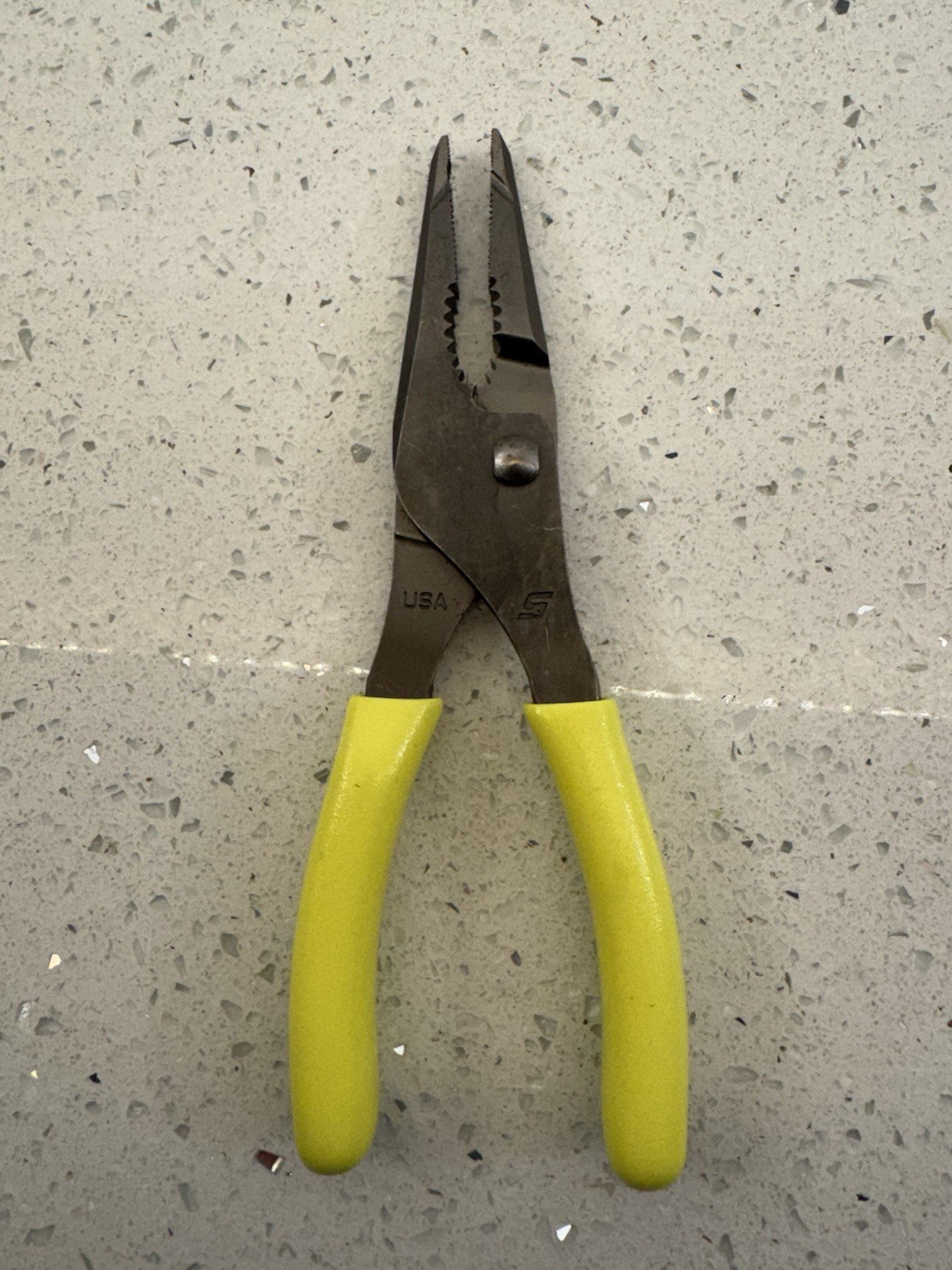 Snap-On Tools USA NEW HI-VIZ 7″ Soft Grip Long Nose Slip Joint Pliers LN46ACFHV