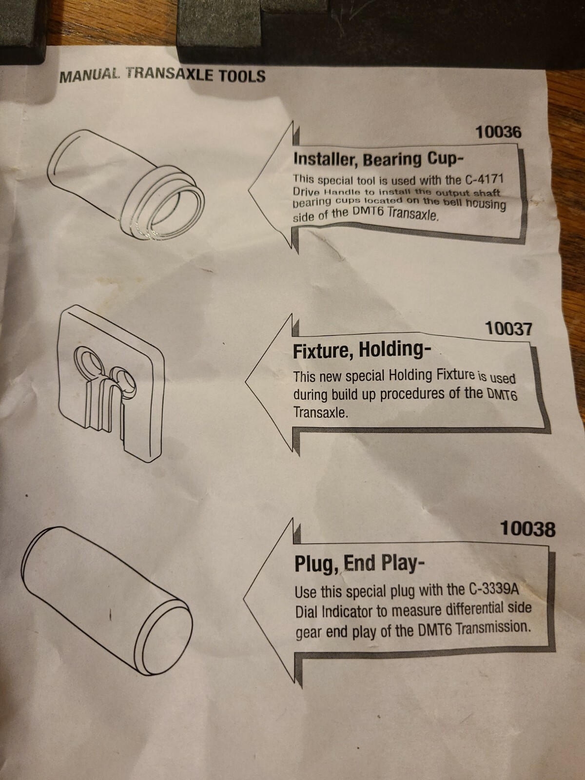 MILLER TOOL 10036, 10038, 10037, (10035 Set) BEARING CUP INSTALLER & END PLAY