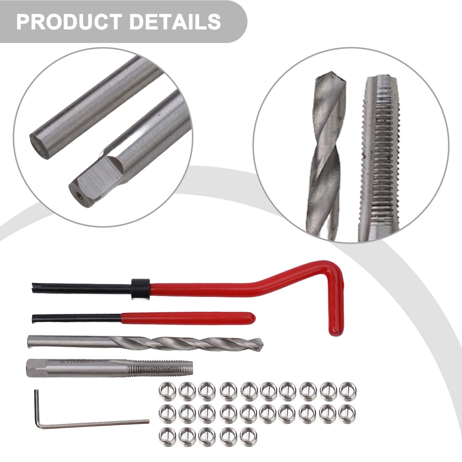 M6 X 1.0 Thread Repair Kit 30 Piece Helicoil Compatible 6mm Damaged Threads