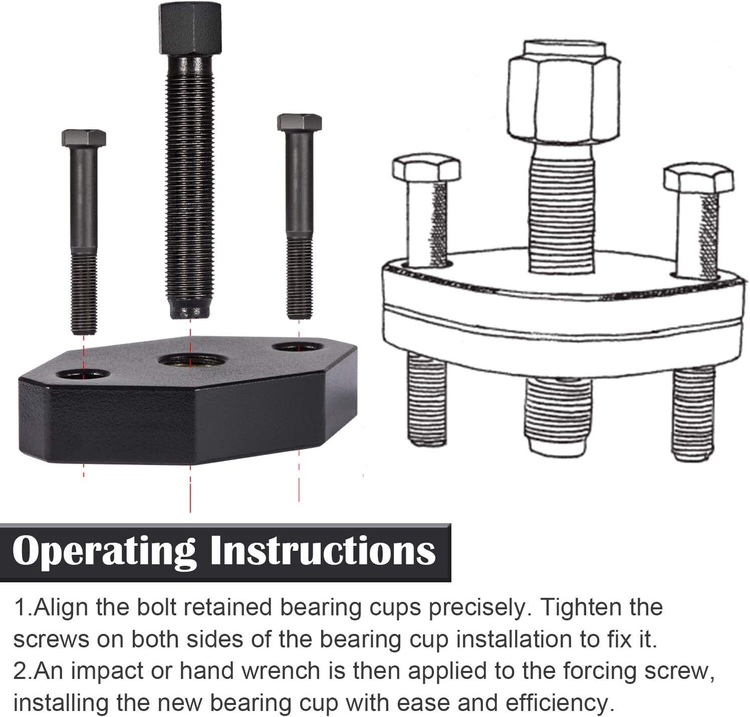 Heavy Duty 10102 U Joint Puller Class 6-8 with 5192 Bearing Cup Installer Tool