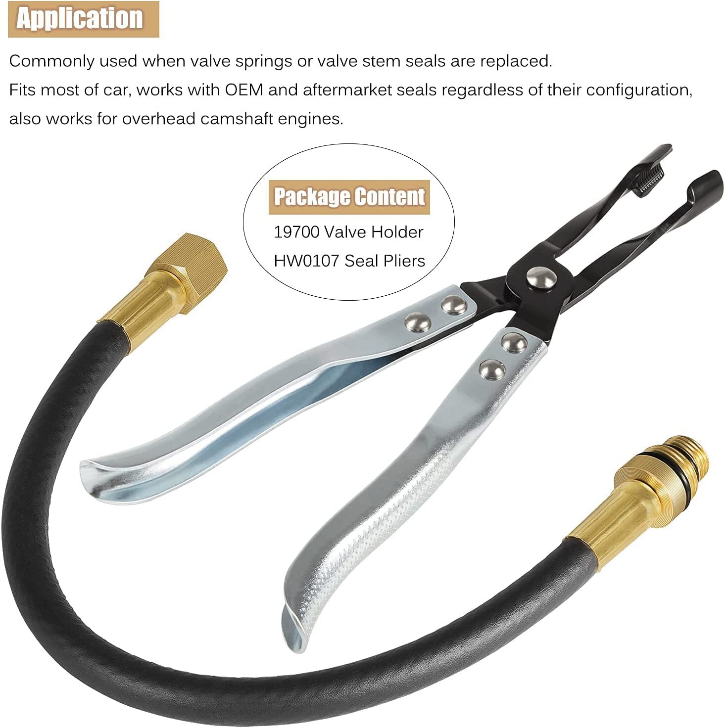 HW0107 Valve Stem Seal Pliers and 19700 Valve Holder Replacement Repair Tool Set