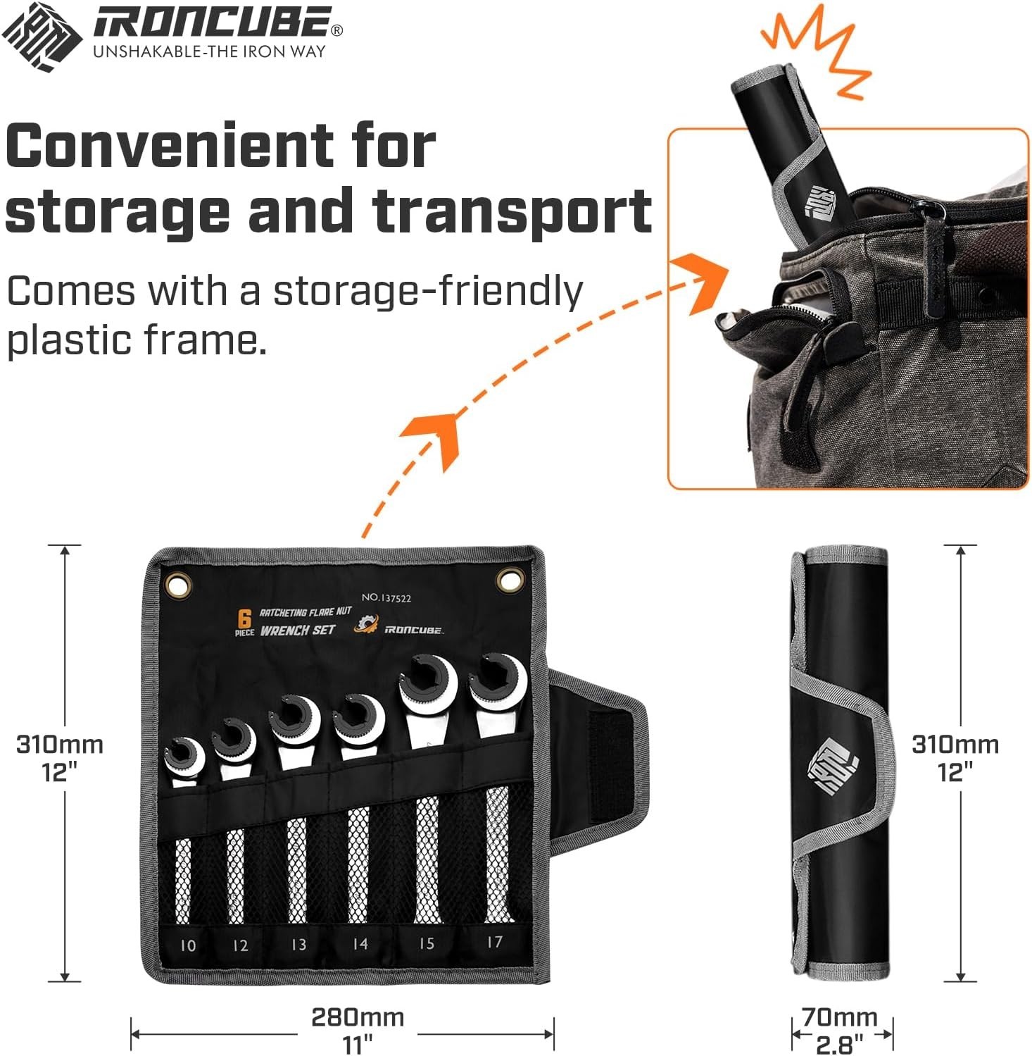 Metric Brake Line Wrench Set 10-17mm – Ratcheting Open-End Tool for Precision