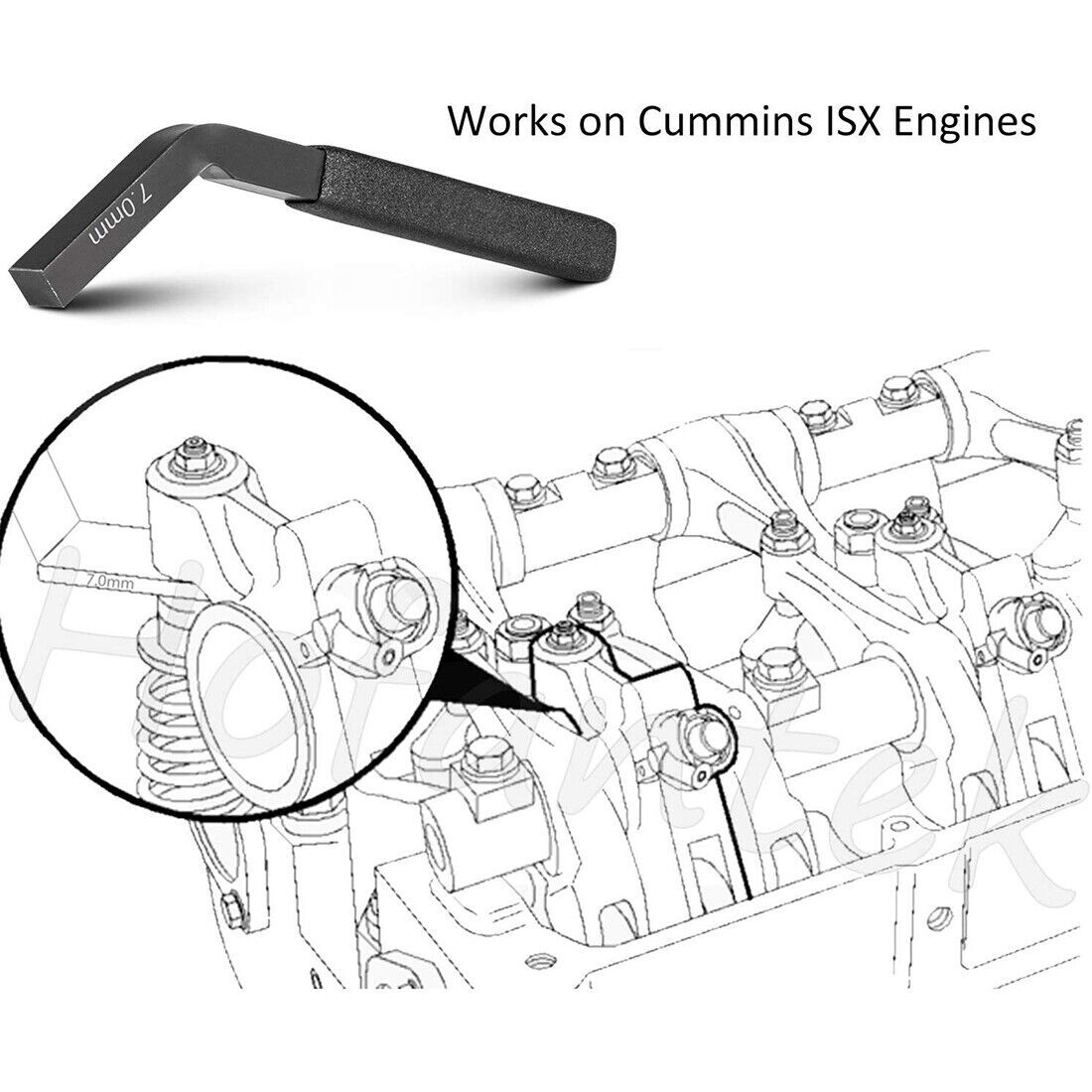 Engine Brake Adjustment Tool 7MM 3163530 Jake Brake Feeler Gauge For Cummins ISX