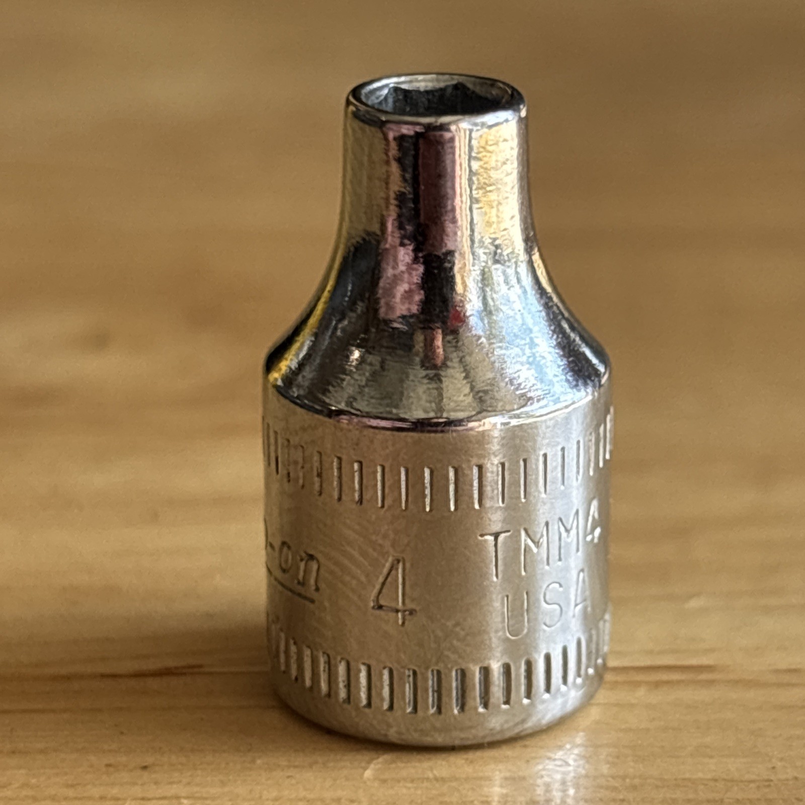 Snap On 4mm Shallow Socket 1/4″ Drive 6 Point TMM4 Vtg USA