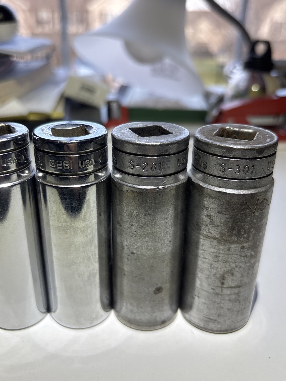 Snap On Tools 1/2″ DEEP SAE 5/8”»- 15/16″ Socket Set Lot 12-PT 🇺🇸