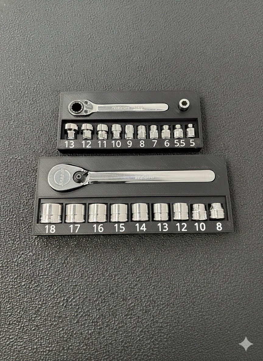 Tray compatible with Snap On Tool 1/4″ Metric Low-Profile Ratchet & Socket Set