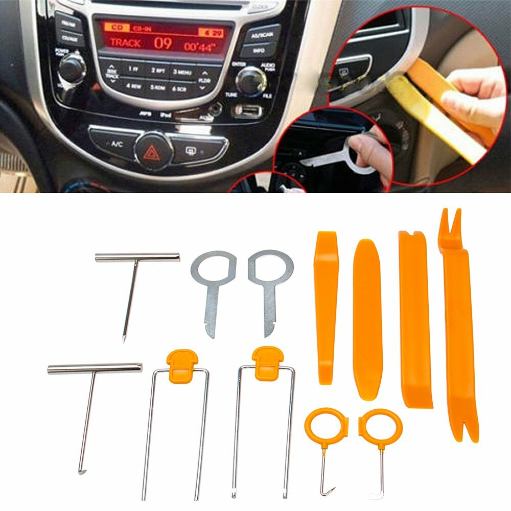 Universal Pry Removal Open Tools Kit Car Dash Door Trim Panel Clip Radio/Lights