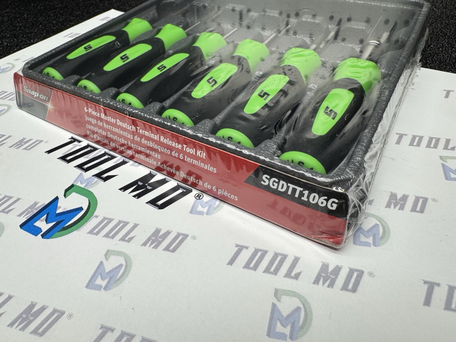 Snap-on Tools USA NEW 6-Piece GREEN Soft Grip Terminal Tool Kit SGDTT106