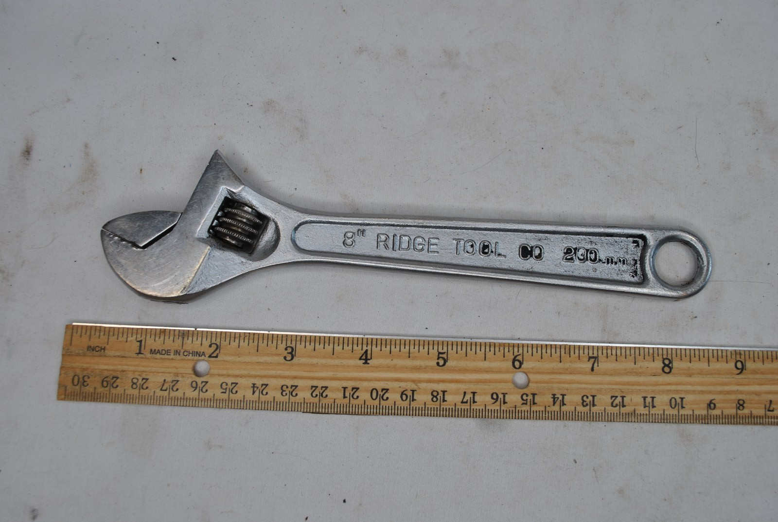Ridgid 8″ Adjustable Wrench The Ridge Tool Co. 708 Elyria Ohio USA READ!