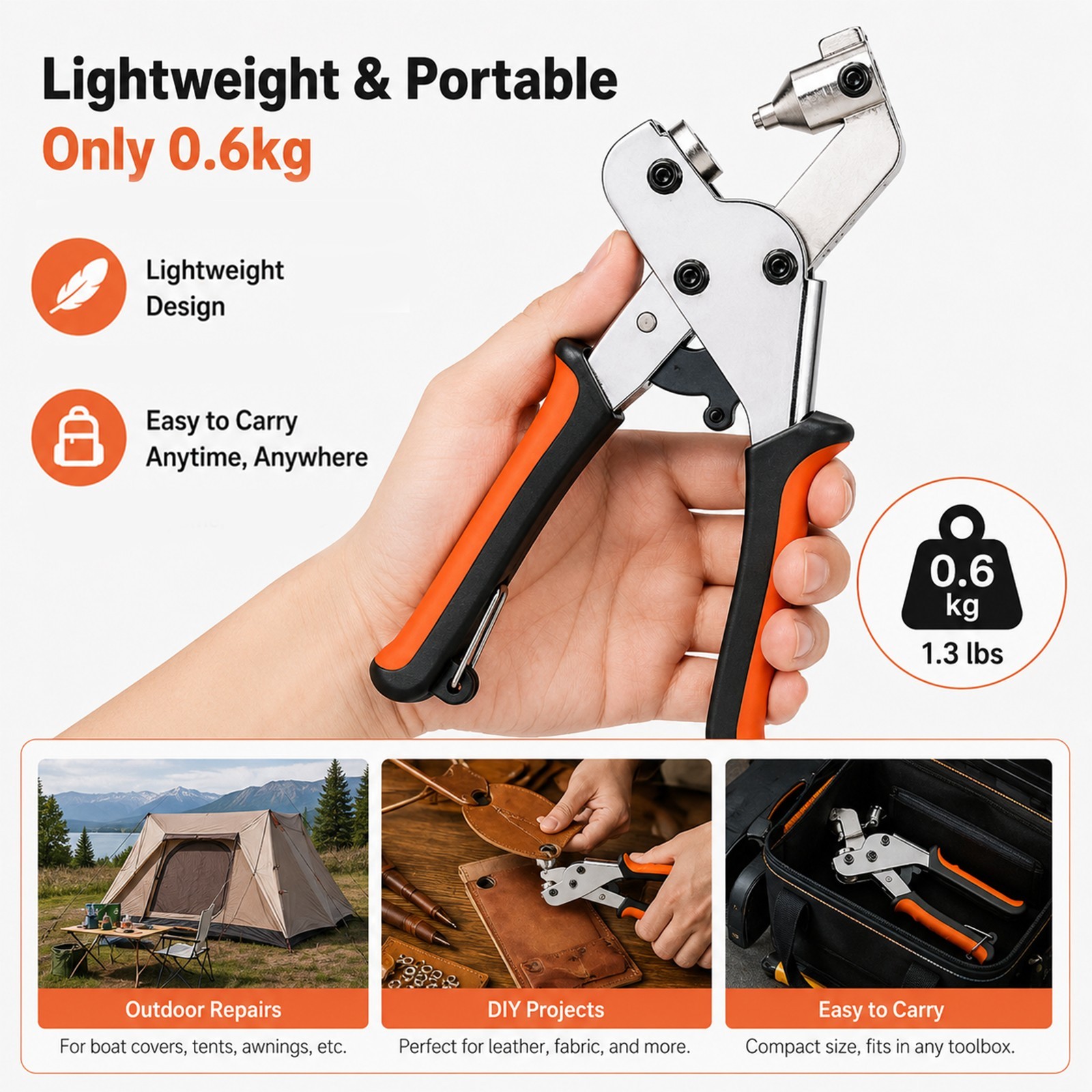 Snap Fastener Tool Kit 200pcs Marine Canvas Repair Plier Heavy Duty Grommet