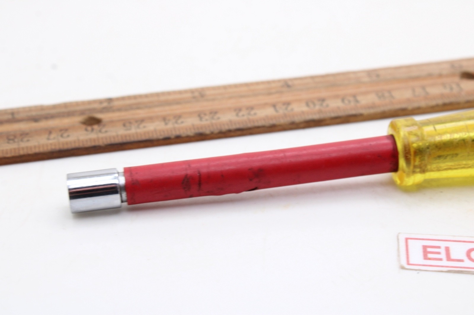 Snap-on ND 108 1/4″ 3″ Shank Red Insulated Amber Handle Nut Driver USA
