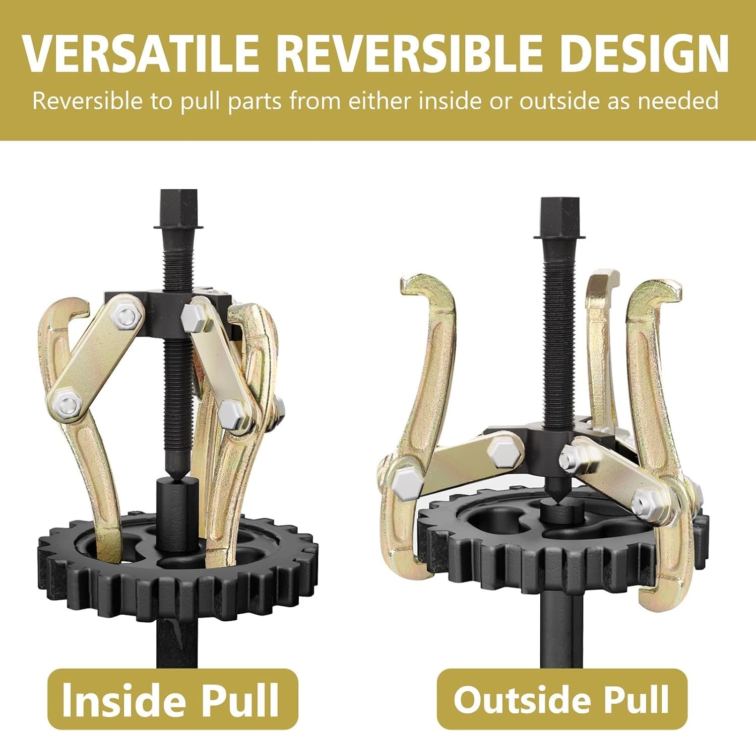 Professional Grade 8″ 3-Jaw Gear Puller – Built to Last with Precision Design