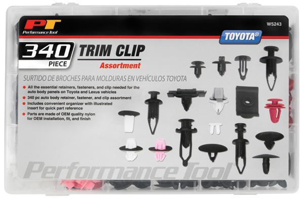 PERFORMANCE TOOL 340PC TOYOTA TRIM CLIP ASST. WILW5243