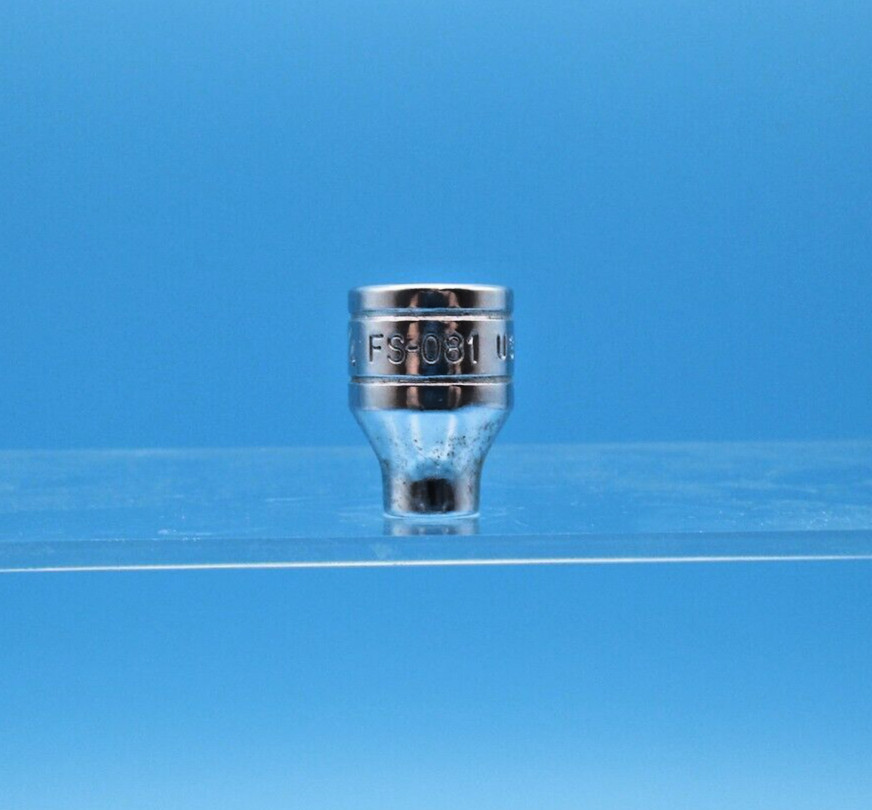 Snap On 1/4″ Socket 3/8″ Drive 6 Point Standard SAE FS081 USA Vintage