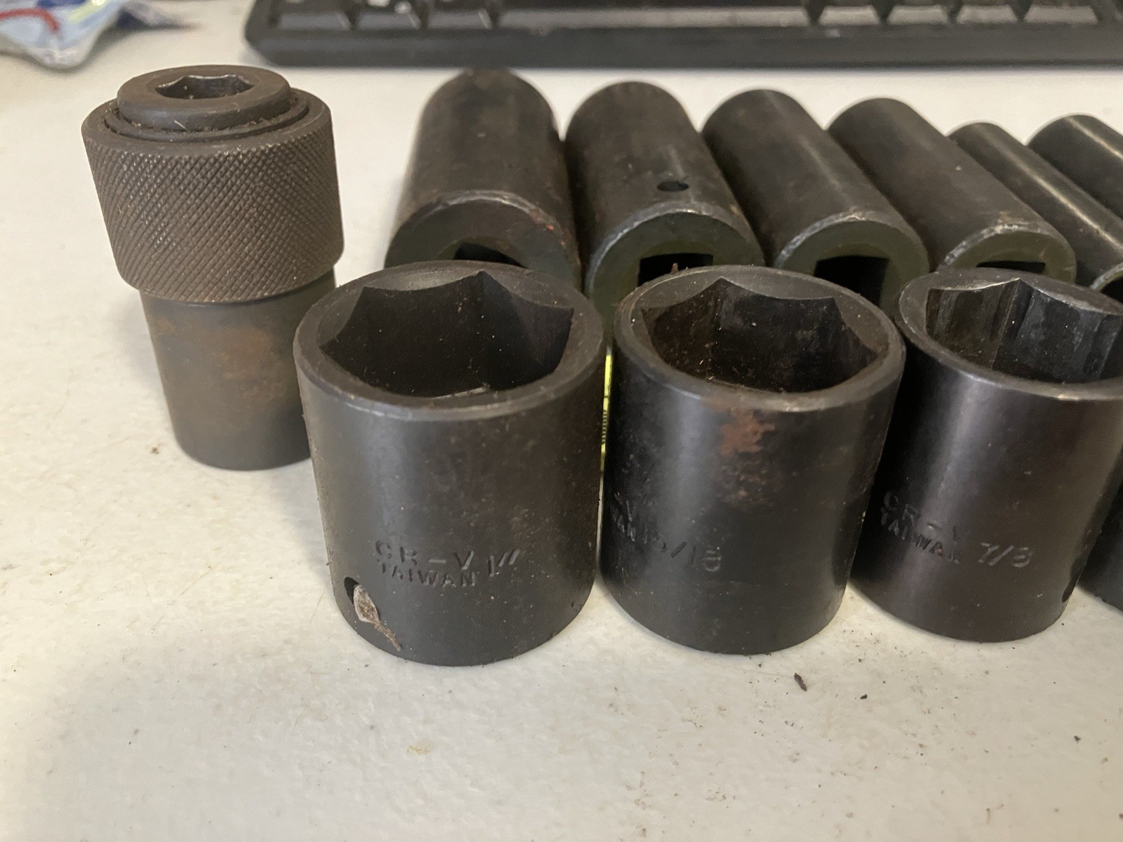 Lot of 19 Deep & Med Well 1/2” Drive Impact Sockets – SAE – Read Desc.