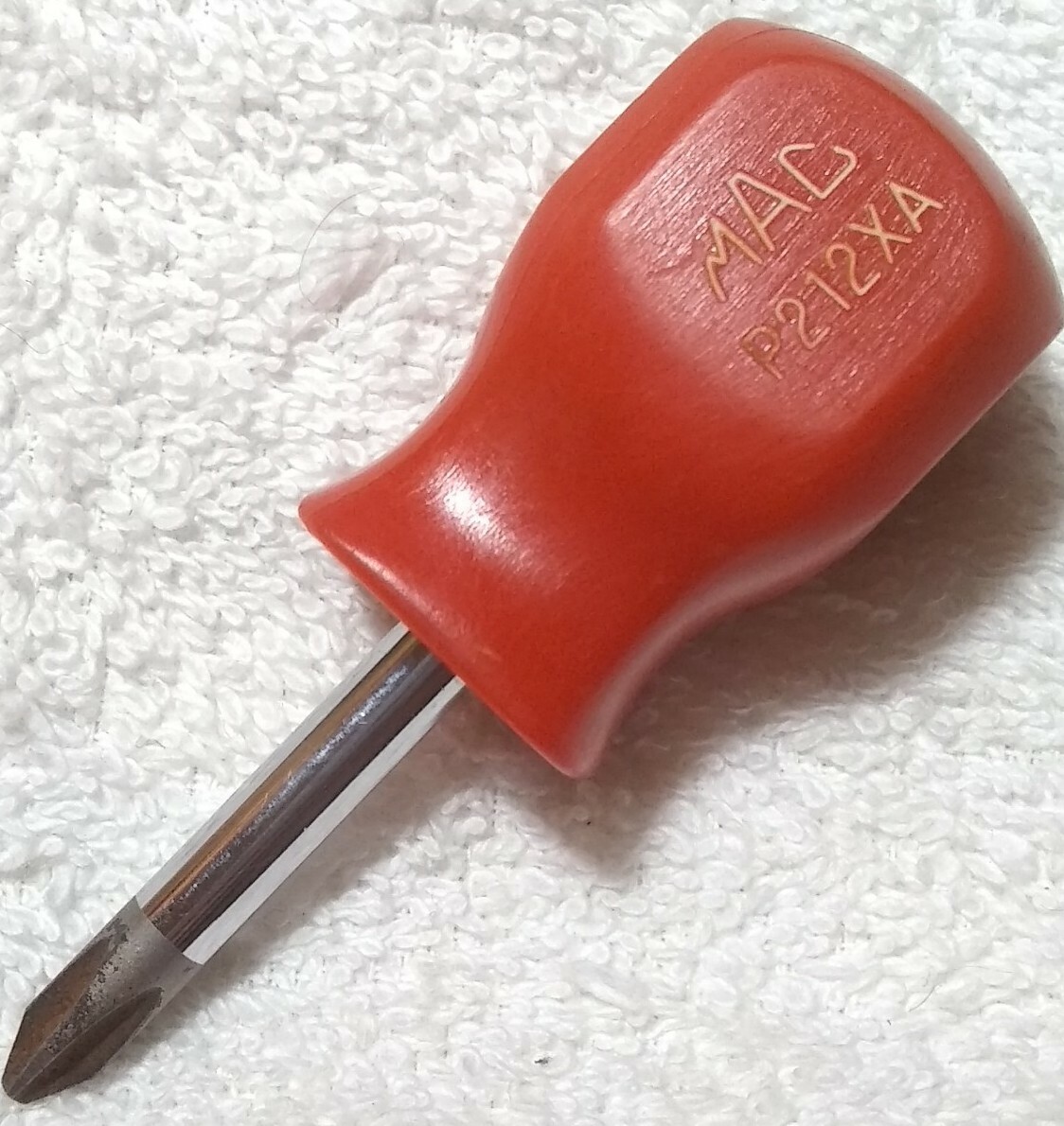 Mac Tools P212XA Red Screwdriver STUBBY Philips driver Hard Handle USA