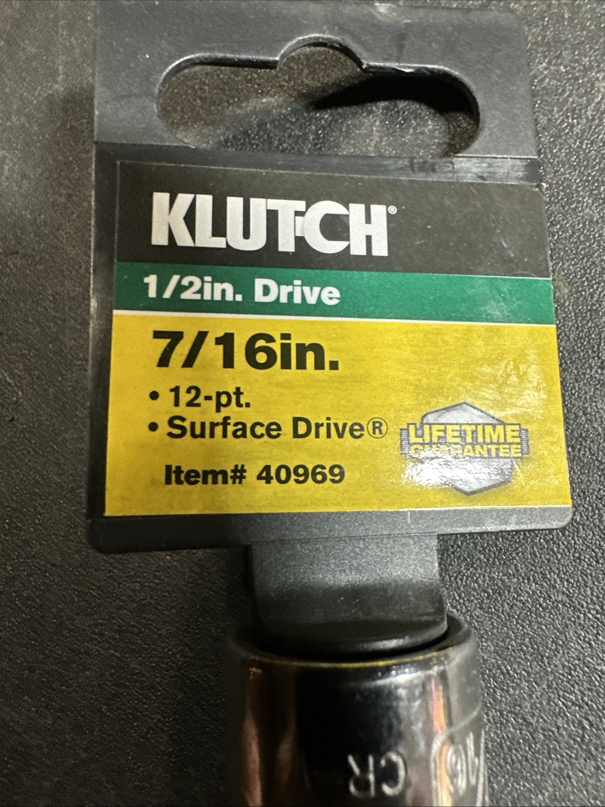 New Klutch 1/2 Drive 12pt 7/16” Chrome Sae Socket