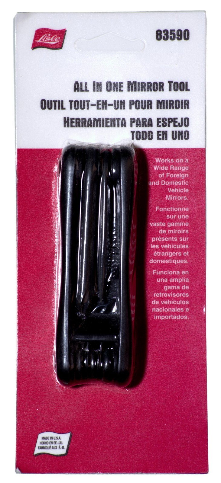 Lisle 83590 – All In One Mirror Tool – Helps to Repair Broken Car Side Mirror